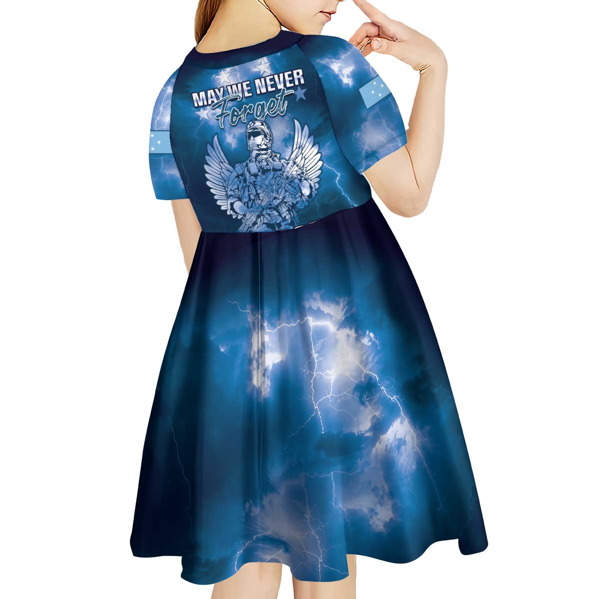 Federated States of Micronesia Veterans Day Kid Short Sleeve Dress May We Never Forget Freedom Isn't Free LT05 - Polynesian Pride
