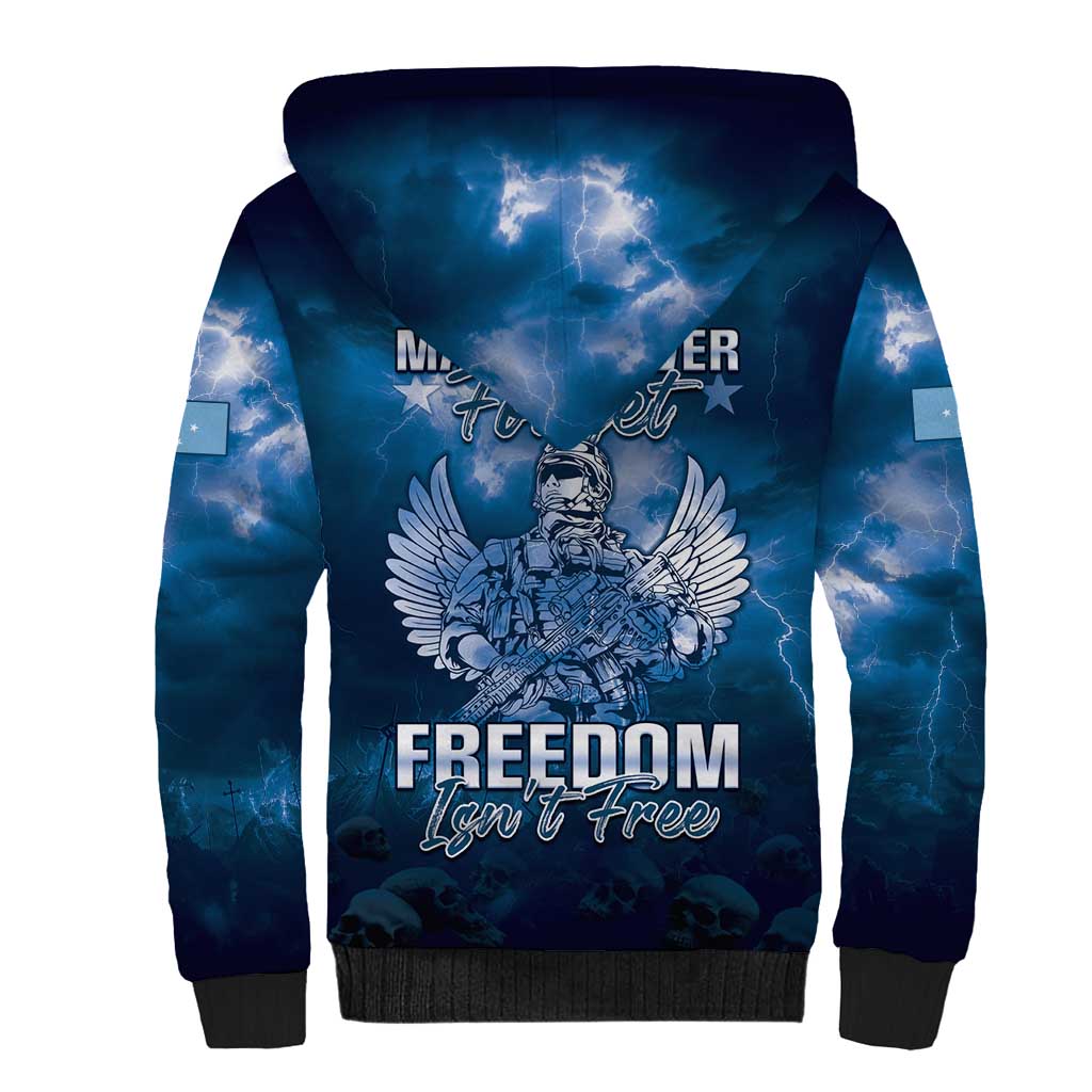 Federated States of Micronesia Veterans Day Sherpa Hoodie May We Never Forget Freedom Isn't Free LT05 - Polynesian Pride