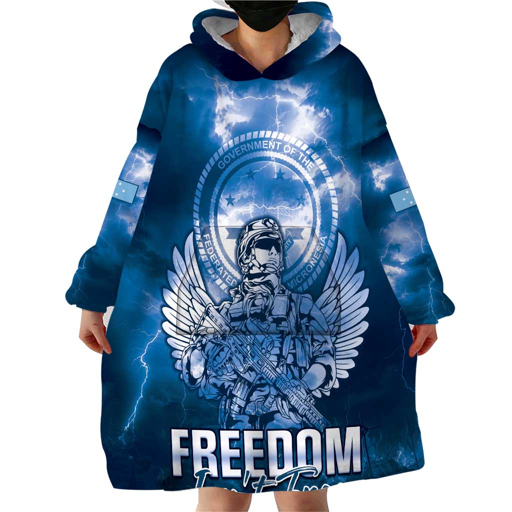 Federated States of Micronesia Veterans Day Wearable Blanket Hoodie May We Never Forget Freedom Isn't Free LT05 - Polynesian Pride