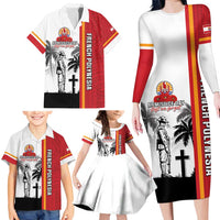 French Polynesia Armistice Day Family Matching Long Sleeve Bodycon Dress and Hawaiian Shirt Lest We Forget Flag Style LT05 - Polynesian Pride