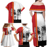 French Polynesia Armistice Day Family Matching Off Shoulder Maxi Dress and Hawaiian Shirt Lest We Forget Flag Style LT05 - Polynesian Pride