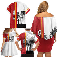 French Polynesia Armistice Day Family Matching Off Shoulder Short Dress and Hawaiian Shirt Lest We Forget Flag Style LT05 - Polynesian Pride