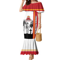 French Polynesia Armistice Day Mermaid Dress Lest We Forget Flag Style LT05 Women Red - Polynesian Pride