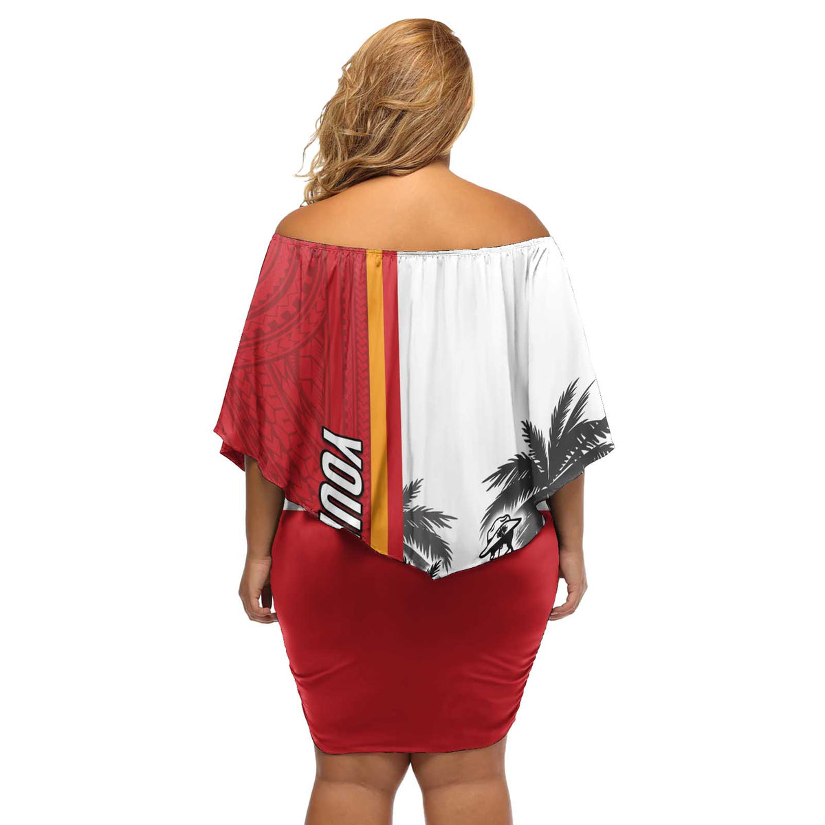 French Polynesia Armistice Day Off Shoulder Short Dress Lest We Forget Flag Style LT05 - Polynesian Pride