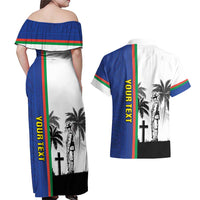 New Caledonia Armistice Day Couples Matching Off Shoulder Maxi Dress and Hawaiian Shirt Lest We Forget Flag Style LT05 - Polynesian Pride