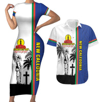 New Caledonia Armistice Day Couples Matching Short Sleeve Bodycon Dress and Hawaiian Shirt Lest We Forget Flag Style LT05 Navy - Polynesian Pride
