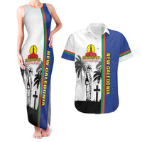 New Caledonia Armistice Day Couples Matching Tank Maxi Dress and Hawaiian Shirt Lest We Forget Flag Style LT05 Navy - Polynesian Pride
