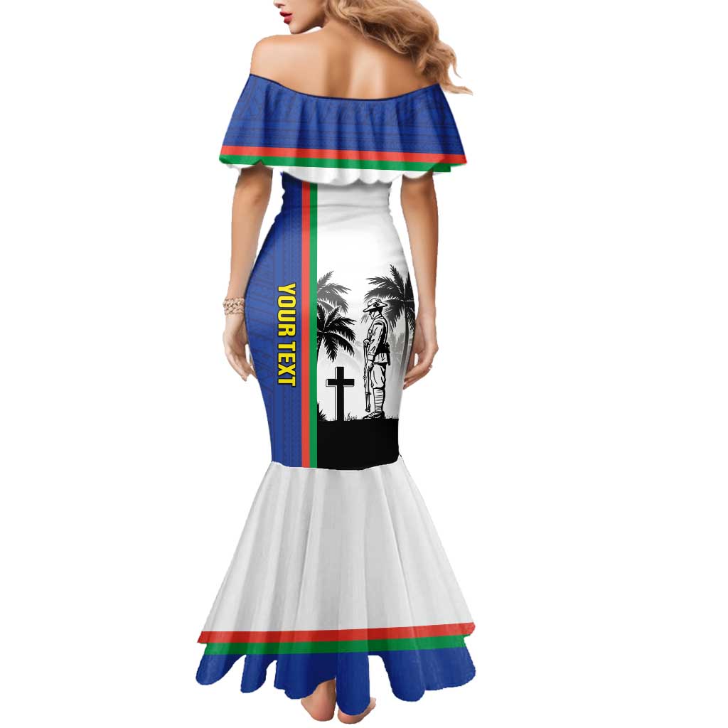 New Caledonia Armistice Day Family Matching Mermaid Dress and Hawaiian Shirt Lest We Forget Flag Style LT05 - Polynesian Pride