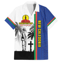 New Caledonia Armistice Day Family Matching Off The Shoulder Long Sleeve Dress and Hawaiian Shirt Lest We Forget Flag Style LT05 Dad's Shirt - Short Sleeve Navy - Polynesian Pride