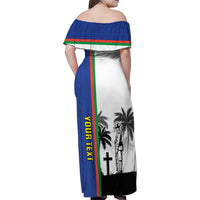 New Caledonia Armistice Day Family Matching Off Shoulder Maxi Dress and Hawaiian Shirt Lest We Forget Flag Style LT05 - Polynesian Pride