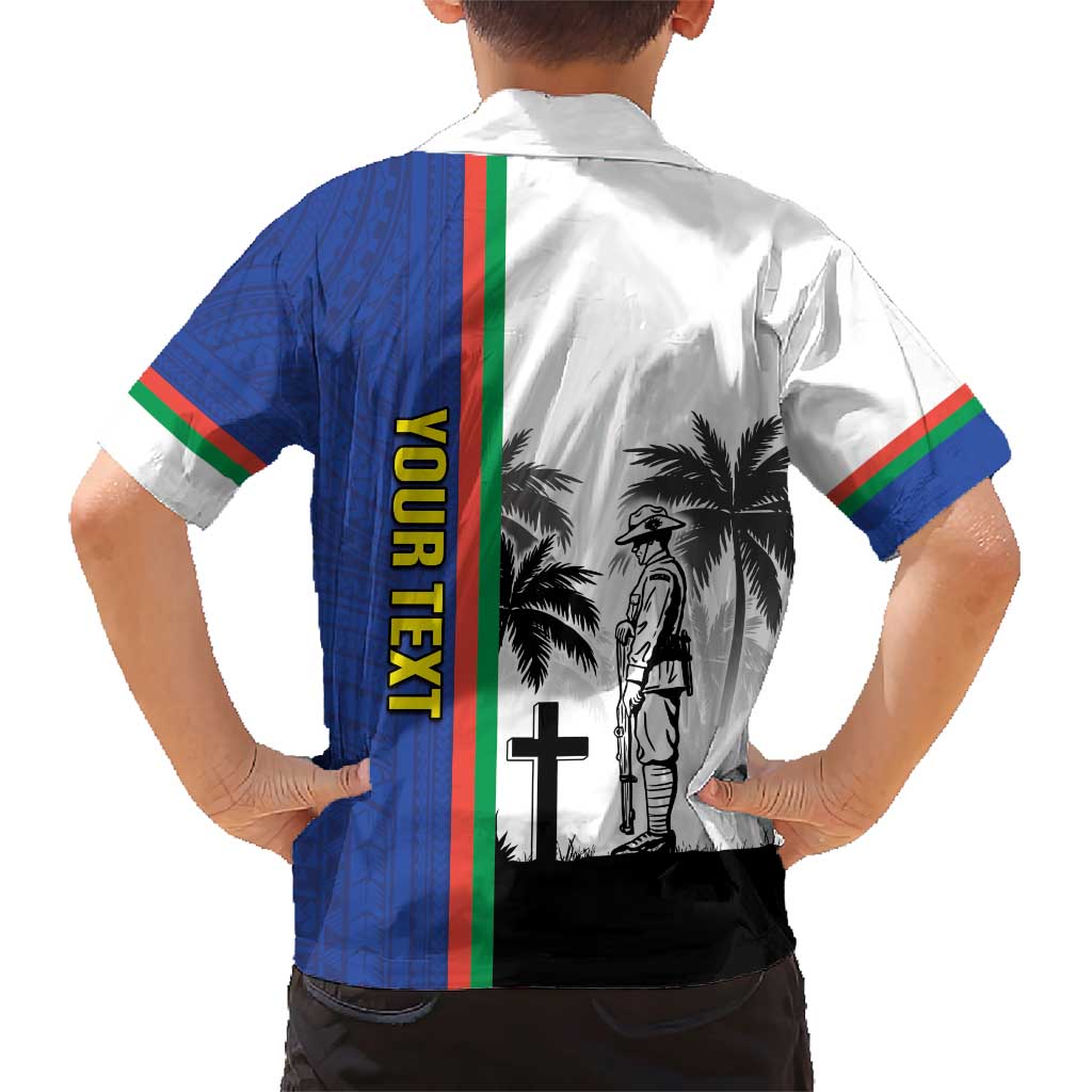 New Caledonia Armistice Day Family Matching Short Sleeve Bodycon Dress and Hawaiian Shirt Lest We Forget Flag Style LT05 - Polynesian Pride