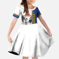 New Caledonia Armistice Day Family Matching Short Sleeve Bodycon Dress and Hawaiian Shirt Lest We Forget Flag Style LT05 Daughter's Dress Navy - Polynesian Pride