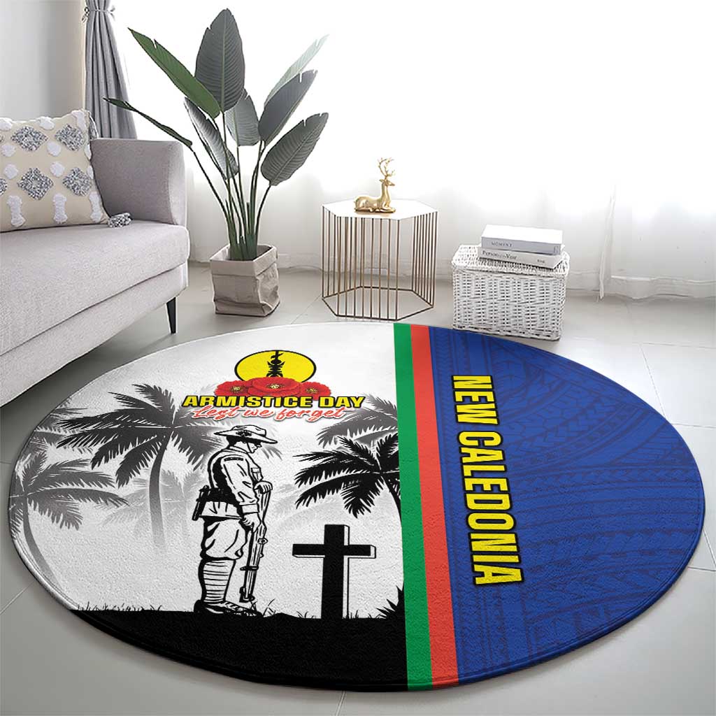 New Caledonia Armistice Day Round Carpet Lest We Forget Flag Style