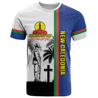 New Caledonia Armistice Day T Shirt Lest We Forget Flag Style LT05 Navy - Polynesian Pride