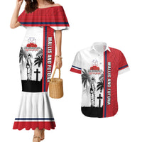 Wallis and Futuna Armistice Day Couples Matching Mermaid Dress and Hawaiian Shirt Lest We Forget Flag Style LT05 White - Polynesian Pride