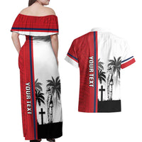 Wallis and Futuna Armistice Day Couples Matching Off Shoulder Maxi Dress and Hawaiian Shirt Lest We Forget Flag Style LT05 - Polynesian Pride