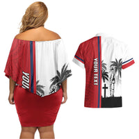 Wallis and Futuna Armistice Day Couples Matching Off Shoulder Short Dress and Hawaiian Shirt Lest We Forget Flag Style LT05 - Polynesian Pride