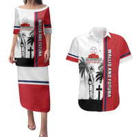 Wallis and Futuna Armistice Day Couples Matching Puletasi and Hawaiian Shirt Lest We Forget Flag Style LT05 White - Polynesian Pride