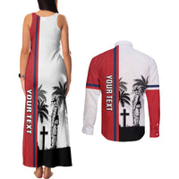 Wallis and Futuna Armistice Day Couples Matching Tank Maxi Dress and Long Sleeve Button Shirt Lest We Forget Flag Style LT05 - Polynesian Pride