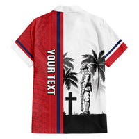 Wallis and Futuna Armistice Day Family Matching Off The Shoulder Long Sleeve Dress and Hawaiian Shirt Lest We Forget Flag Style LT05 - Polynesian Pride