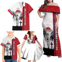 Wallis and Futuna Armistice Day Family Matching Off Shoulder Maxi Dress and Hawaiian Shirt Lest We Forget Flag Style LT05 - Polynesian Pride