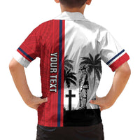 Wallis and Futuna Armistice Day Family Matching Off Shoulder Short Dress and Hawaiian Shirt Lest We Forget Flag Style LT05 - Polynesian Pride