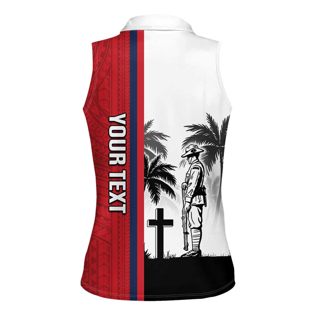 Wallis and Futuna Armistice Day Women Sleeveless Polo Shirt Lest We Forget Flag Style LT05 - Polynesian Pride