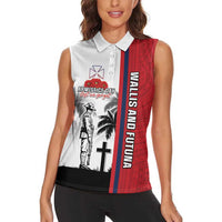 Wallis and Futuna Armistice Day Women Sleeveless Polo Shirt Lest We Forget Flag Style LT05 - Polynesian Pride