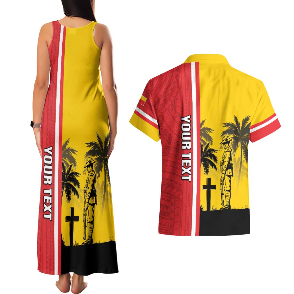 Marquesas Islands Armistice Day Couples Matching Tank Maxi Dress and Hawaiian Shirt Lest We Forget Flag Style LT05 - Polynesian Pride