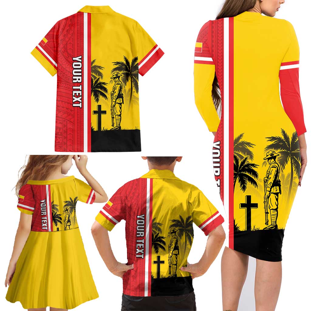 Marquesas Islands Armistice Day Family Matching Long Sleeve Bodycon Dress and Hawaiian Shirt Lest We Forget Flag Style LT05 - Polynesian Pride