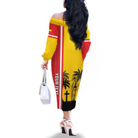 Marquesas Islands Armistice Day Family Matching Off The Shoulder Long Sleeve Dress and Hawaiian Shirt Lest We Forget Flag Style LT05 - Polynesian Pride