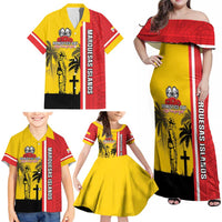 Marquesas Islands Armistice Day Family Matching Off Shoulder Maxi Dress and Hawaiian Shirt Lest We Forget Flag Style LT05 - Polynesian Pride