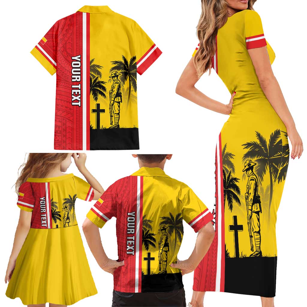 Marquesas Islands Armistice Day Family Matching Short Sleeve Bodycon Dress and Hawaiian Shirt Lest We Forget Flag Style LT05 - Polynesian Pride