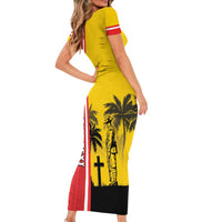 Marquesas Islands Armistice Day Family Matching Short Sleeve Bodycon Dress and Hawaiian Shirt Lest We Forget Flag Style LT05 - Polynesian Pride