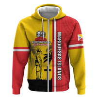 Marquesas Islands Armistice Day Hoodie Lest We Forget Flag Style LT05 Zip Hoodie Yellow - Polynesian Pride