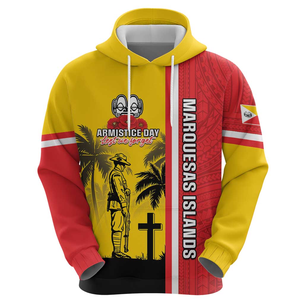 Marquesas Islands Armistice Day Hoodie Lest We Forget Flag Style LT05 - Polynesian Pride