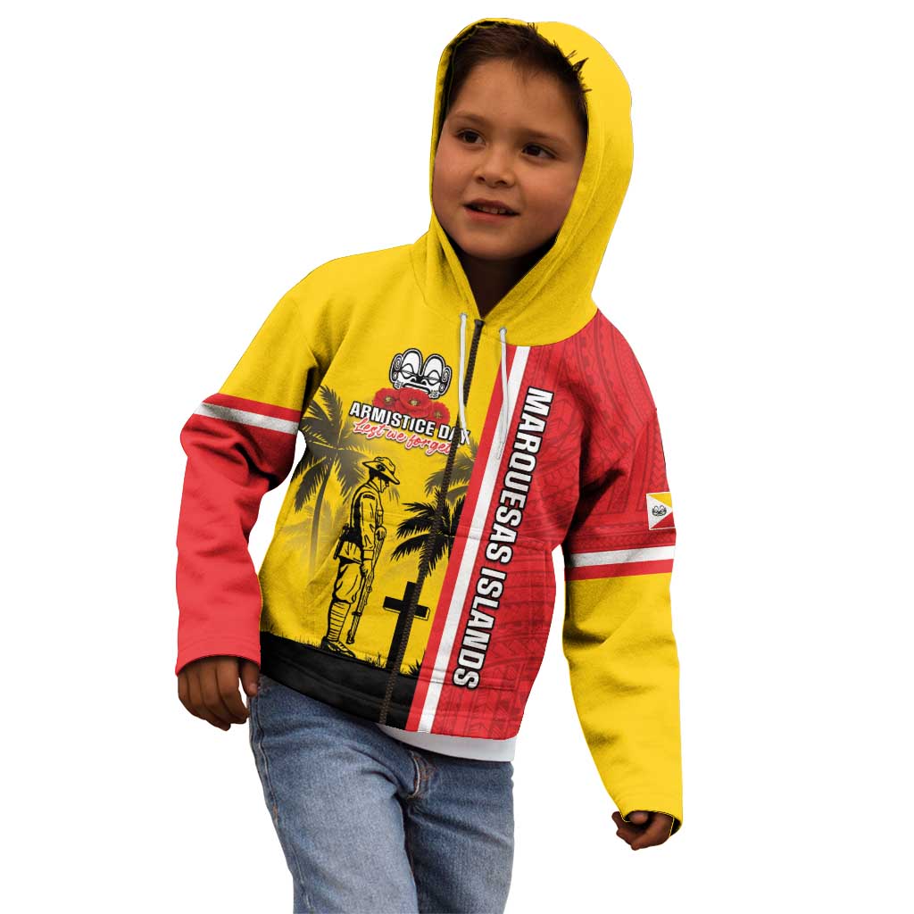 Marquesas Islands Armistice Day Kid Hoodie Lest We Forget Flag Style LT05 - Polynesian Pride