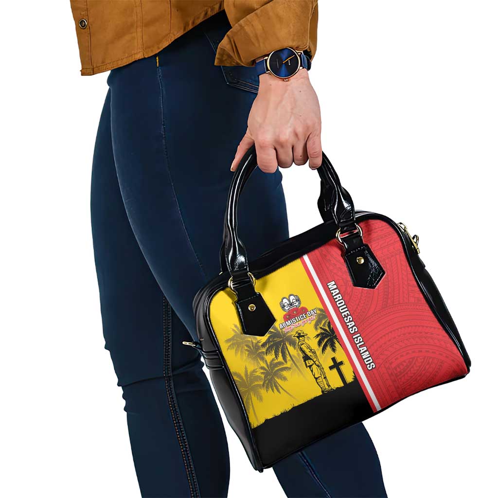 Marquesas Islands Armistice Day Shoulder Handbag Lest We Forget Flag Style