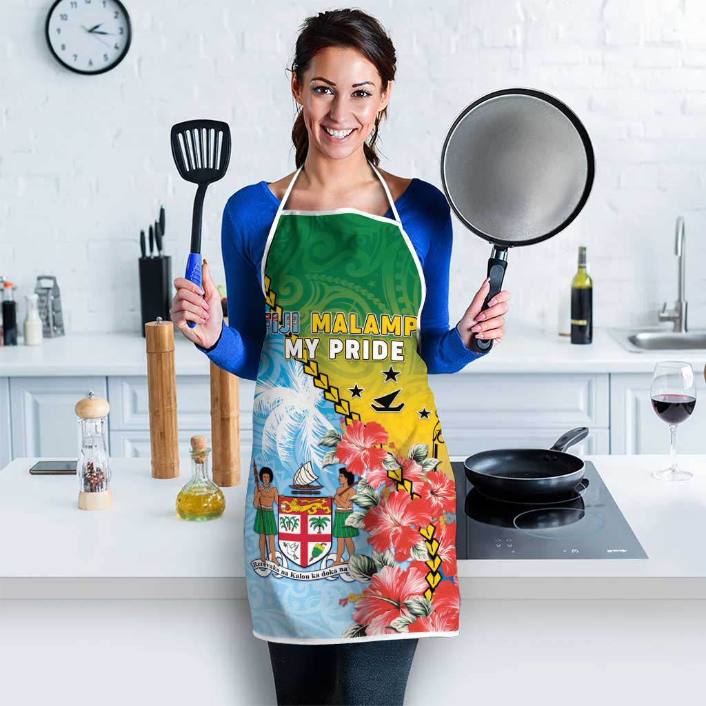 Malampa Fiji Day Apron Tribal Pattern With Tropical Flowers - Polynesian Pride