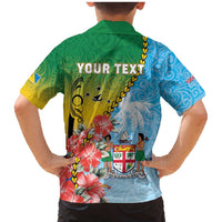 Personalised Malampa Fiji Day Family Matching Mermaid Dress and Hawaiian Shirt Tribal Pattern With Tropical Flowers LT05 - Polynesian Pride