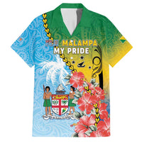Personalised Malampa Fiji Day Family Matching Summer Maxi Dress and Hawaiian Shirt Tribal Pattern With Tropical Flowers LT05 Dad's Shirt - Short Sleeve Colorful - Polynesian Pride