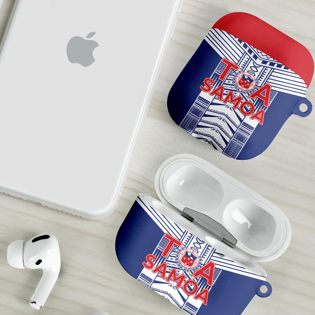 Rugby Toa Samoa AirPods Case Samoan Tatau Blue Version LT05 - Polynesian Pride
