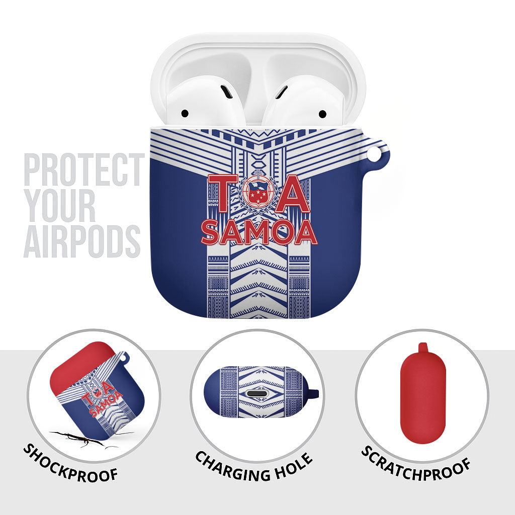 Rugby Toa Samoa AirPods Case Samoan Tatau Blue Version LT05 - Polynesian Pride