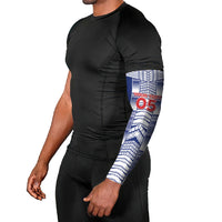 Custom Rugby Toa Samoa Arm Sleeves Samoan Tatau Blue Version LT05 - Polynesian Pride