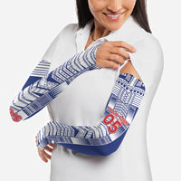 Custom Rugby Toa Samoa Arm Sleeves Samoan Tatau Blue Version LT05 - Polynesian Pride