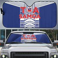 Rugby Toa Samoa Auto Sun Shade Samoan Tatau Blue Version LT05 Blue - Polynesian Pride