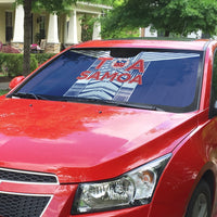 Rugby Toa Samoa Auto Sun Shade Samoan Tatau Blue Version LT05 - Polynesian Pride