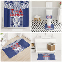 Rugby Toa Samoa Bathroom Set Samoan Tatau Blue Version LT05 - Polynesian Pride