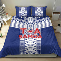 Rugby Toa Samoa Bedding Set Samoan Tatau Blue Version LT05 - Polynesian Pride