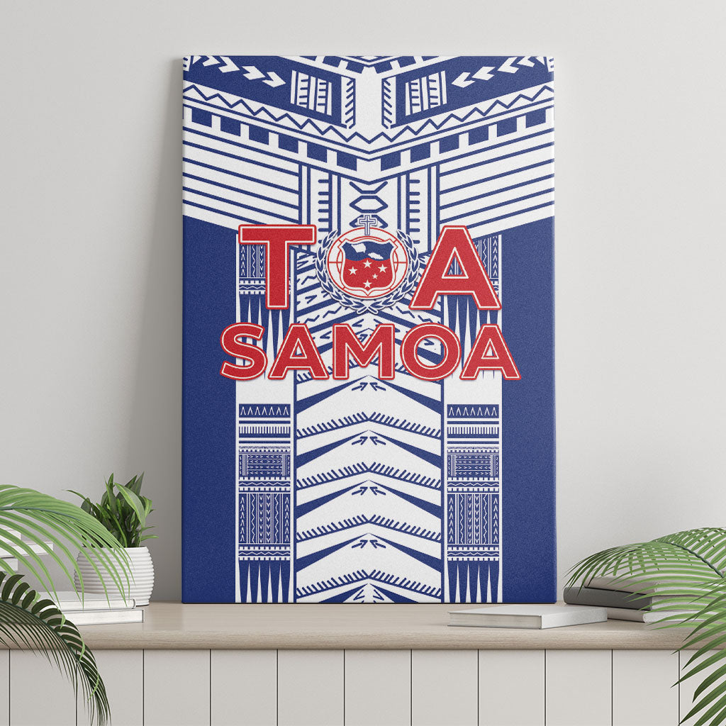 Rugby Toa Samoa Canvas Wall Art Samoan Tatau Blue Version LT05 - Polynesian Pride